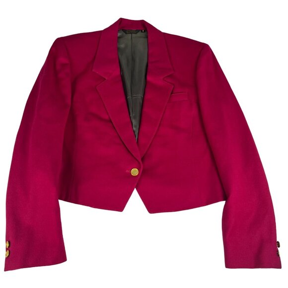 Corbin Norman Stockton Cropped Blazer Jacket Coat Women's 8 Pink Single Button - Picture 1 of 7
